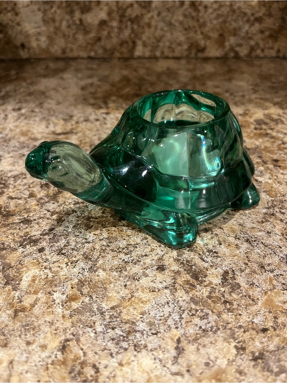 Green Glass Turtle Tealight Candle Holder - Picture 7 of 15